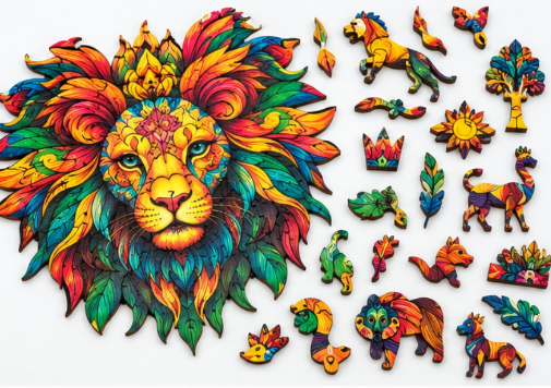 Lion Wooden Puzzle – 50 Unique Shapes