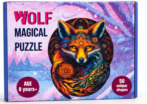 Wolf Wooden Puzzle – 50 Unique Shapes