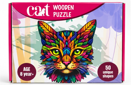 Cat Wooden Puzzle – 50 Unique Shapes