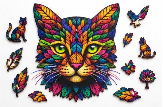 Cat Wooden Puzzle – 50 Unique Shapes